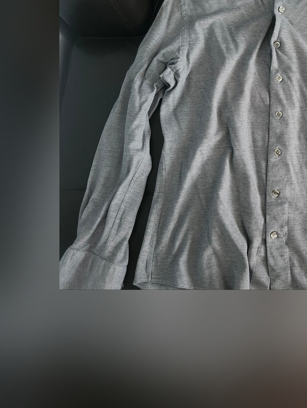S MALL Men's Long-Sleeve Grey Button-Down Dress Shirt Small